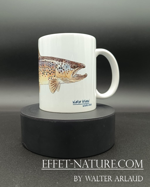 Mug/Tasse en céramique, illustration "Truite Fario 1"